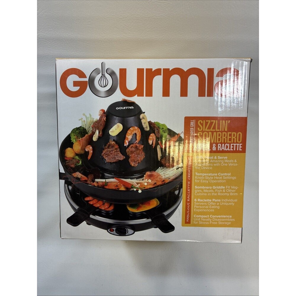 Gourmia Sizzlin’ Sombrero Grill & Raclette Multi-Layer Electric Party Grill